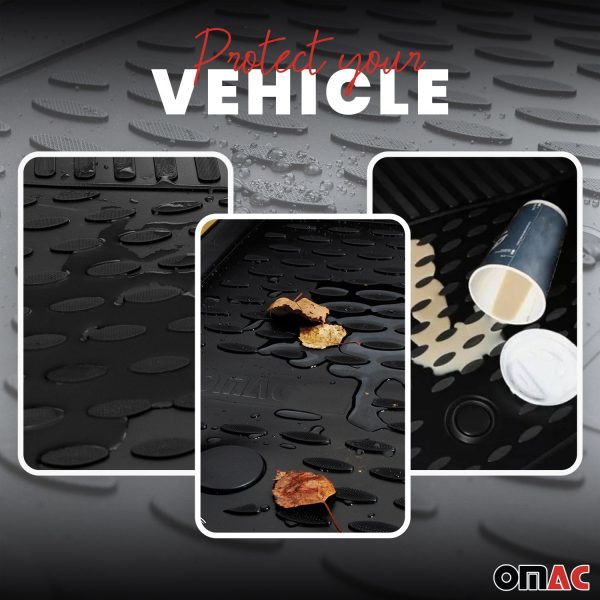 2004-2010 VW Touareg Floor Mats Liners Full Set All Weather Black Online Sale - Image 3