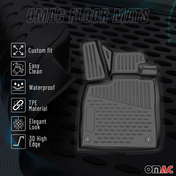 2013-2015 Toyota Land Cruiser Floor Mats Liners Full Set All Weather Black For Discount - Image 2