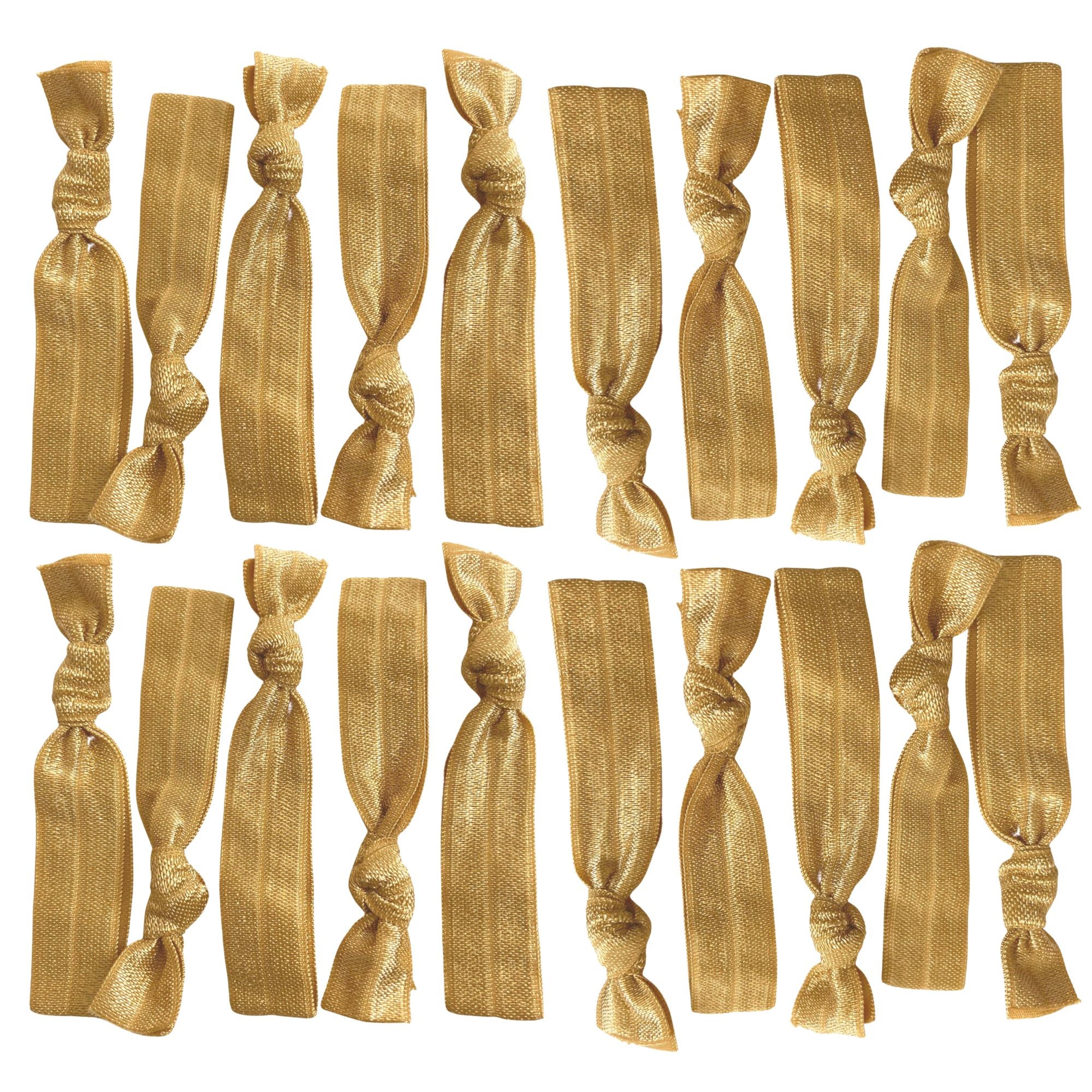 Gold Ribbon Hair Ties – 20 Pack Fashion