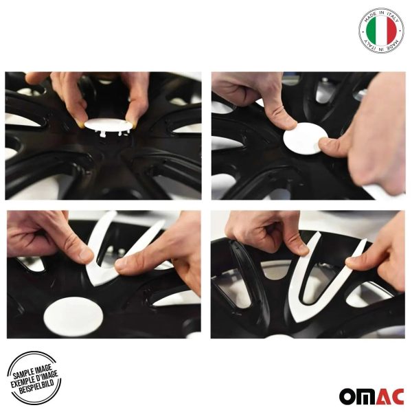 Bicolo Hub Caps Wheel Cover 14  Black & Violet Full Set 4 pcs. Online Sale - Image 5